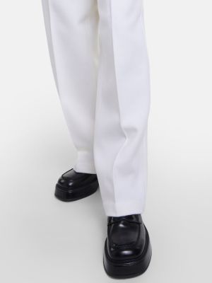 Voľné vlnené nohavice s vysokým pásom Ami Paris biela