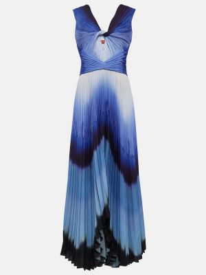 Vestido largo con estampado plisado Altuzarra azul