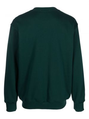 Bluza bawełniana z okrągłym dekoltem Styland zielona