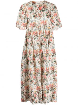 Trykt floral dress The Great. hvit