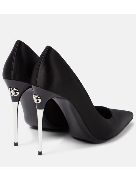 Сатенени полуотворени обувки Dolce&gabbana черно