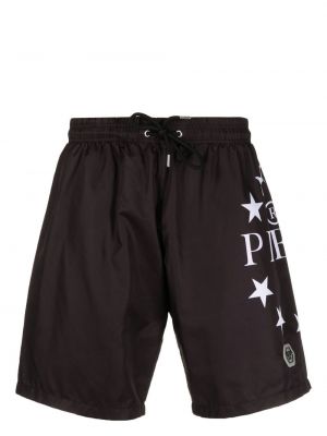 Pantaloni scurți cu imagine Philipp Plein negru