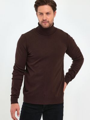 Džemperis ar augstu apkakli Lafaba brūns