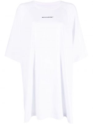 Jednofarebné tričko s potlačou Monochrome biela