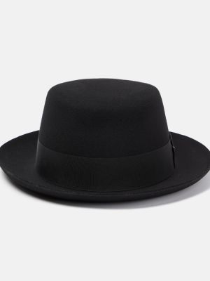 Вълнена шапка от филц Saint Laurent черно