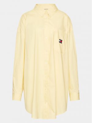 Oversize дънкова риза Tommy Jeans Curve жълто