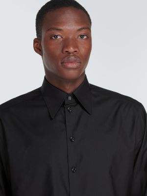 Hodvábna vlnená košeľa Dolce&gabbana čierna