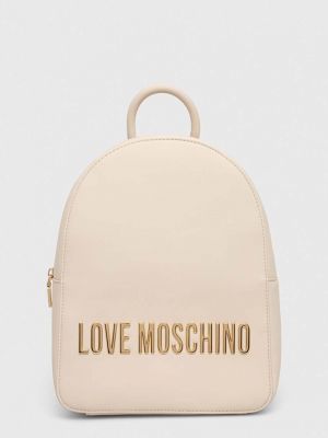 Plecak bawełniany Love Moschino beżowy