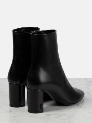 Кожени обувки до глезена Saint Laurent черно