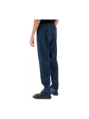 Jedwabne spodnie sportowe Tom Ford niebieskie