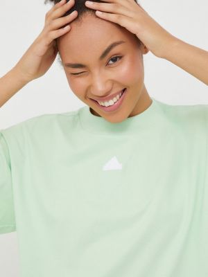 Tricou din bumbac Adidas verde