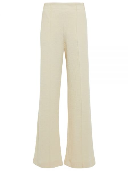 Voľné vlnené nohavice s vysokým pásom Chloã© biela
