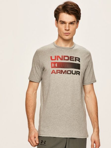 Тениска с дълъг ръкав с принт Under Armour сиво