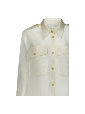 Blusa de seda oversized Khaite blanco