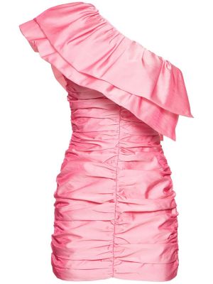 Mini šaty s volány Rotate růžové