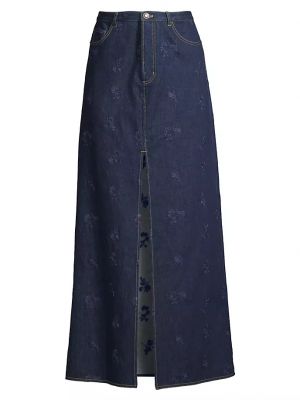 Джинсовая юбка с вышивкой Jason Wu синяя