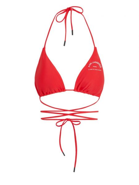 Bikini cu imagine Karl Lagerfeld roșu