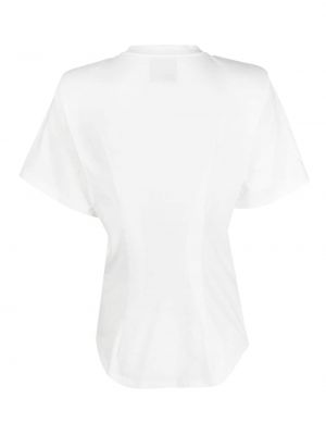 Kokvilnas t-krekls ar apaļu kakla izgriezumu Nude balts