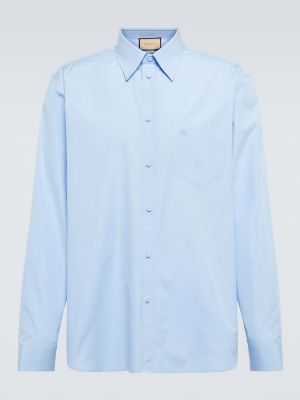 Bombažna srajca Gucci modra