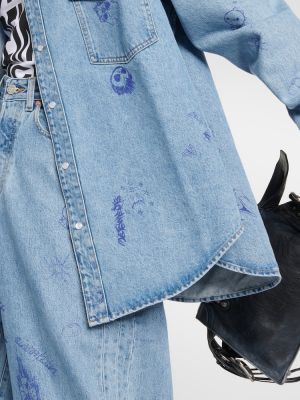 Camicia jeans con stampa Vetements blu