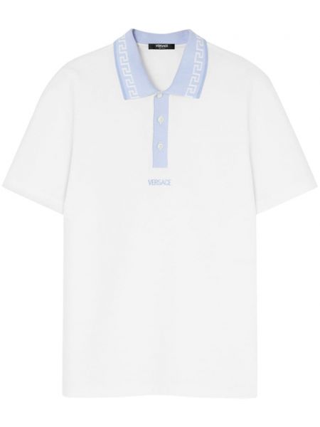 Polo krekls ar izšuvumiem Versace balts