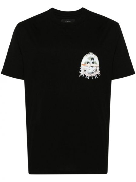 Kokvilnas t-krekls Amiri melns