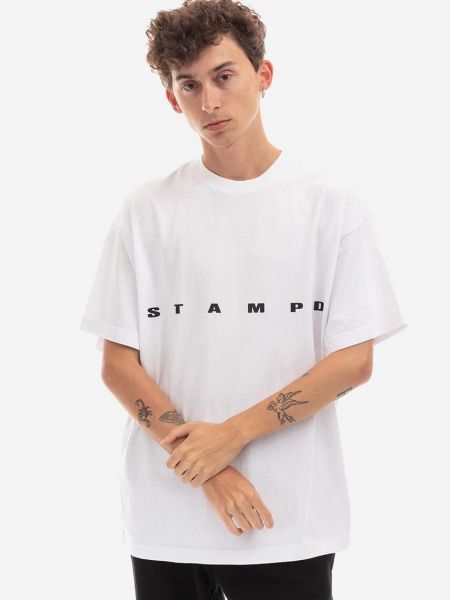 Koszulka bawełniana z nadrukiem Stampd biała