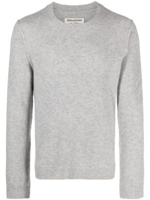 Kašmírový svetr s výšivkou Zadig&voltaire šedý