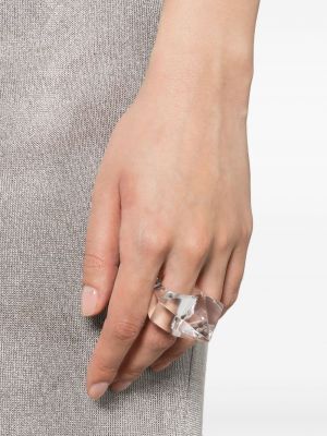 Průsvitný prsten Monies bílý