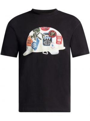 Bavlnené tričko s potlačou Market čierna