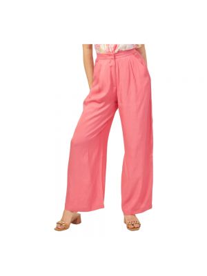 Spodnie z wiskozy Armani Exchange różowe