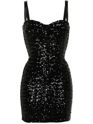 Mini-abito con motivo a cuore Dolce & Gabbana nero