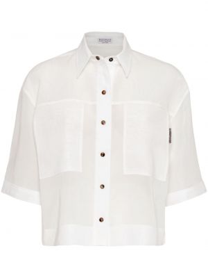 Chemise avec manches courtes Brunello Cucinelli blanc