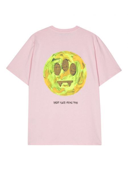 Kokvilnas t-krekls ar apdruku Barrow rozā