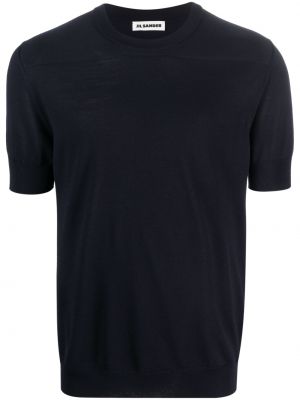 Vlnené tričko Jil Sander modrá