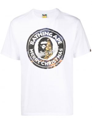 Тениска с принт A Bathing Ape® бяло