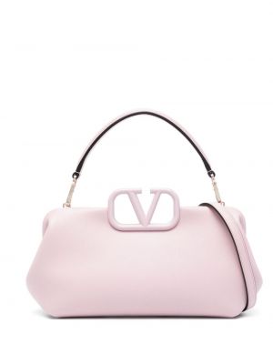 Læder shopping bag Valentino Garavani lilla