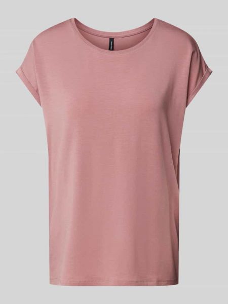 Koszulka w jednolitym kolorze Vero Moda różowa