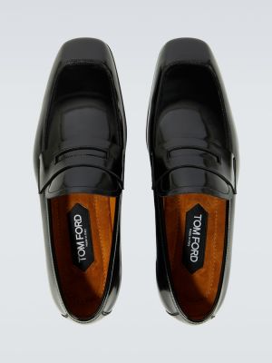 Kožne loaferice od lakirane kože Tom Ford crna
