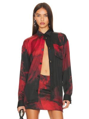 Seiden top mit print Hardware Ldn rot