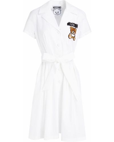 Бавовняне сорочка Сукня із зав'язками Moschino, біле