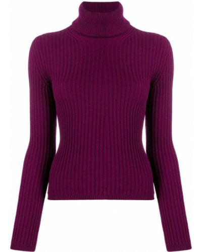 Jersey de cuello vuelto de tela jersey Saint Laurent violeta