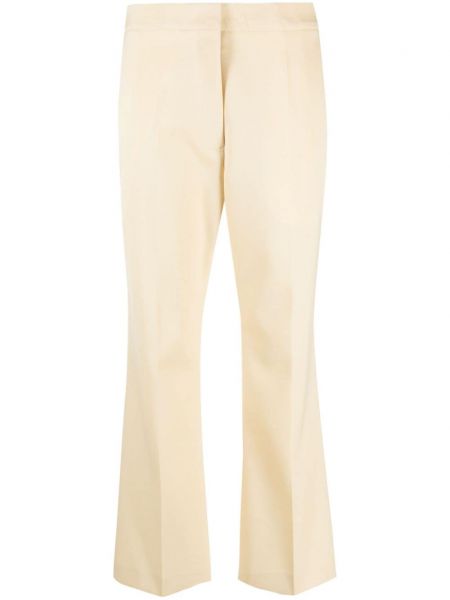 Μάλλινο παντελόνι με ίσιο πόδι Jil Sander κίτρινο