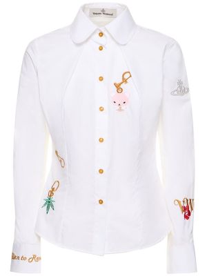 Bavlněná košile s výšivkou Vivienne Westwood bílá