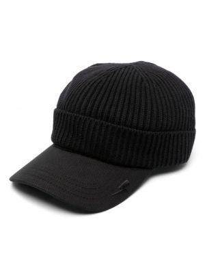 Haftowana czapka z daszkiem bawełniana Neil Barrett czarna