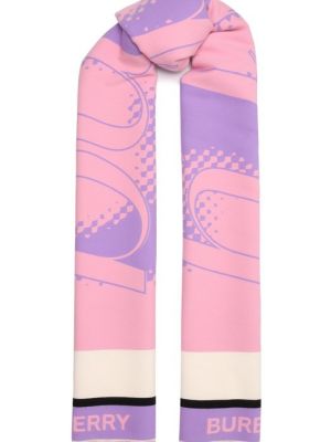 Шелковый шерстяной шарф Burberry розовый