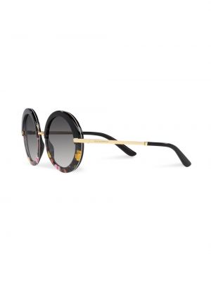 Okulary przeciwsłoneczne w kwiatki z nadrukiem Dolce & Gabbana Eyewear czarne
