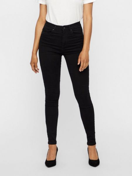 Jeansy skinny z wysoką talią Vero Moda czarne