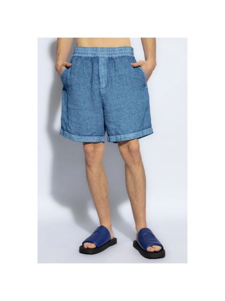 Pantalones cortos de lino Burberry azul