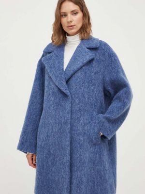 Płaszcz wełniany Weekend Max Mara niebieski